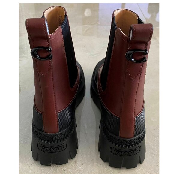Coach Women's Ankle Boots in Burgundy and Black - Picture 3 of 13